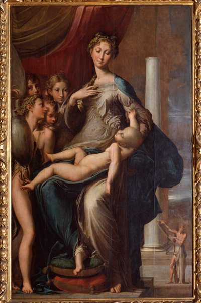 Dziewica z długą szyją - 1534 Olej na drewnie autorstwa Parmigianino