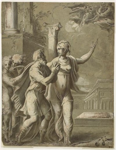 Augustus i Sybilla Tyburtyńska autorstwa Parmigianino