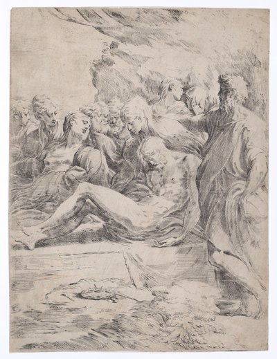 Złożenie do grobu w lewo, 1529-1530., 1529-1530. autorstwa Parmigianino