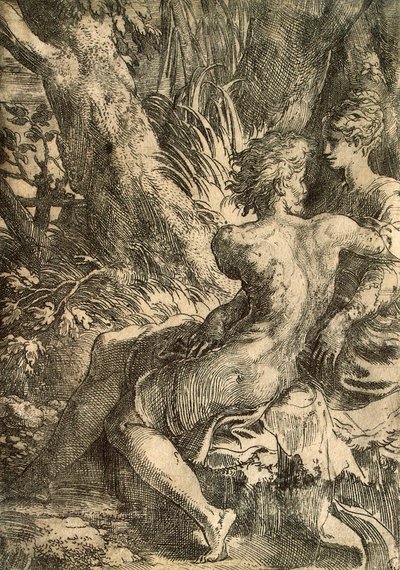 Kochankowie, ok. 1527. autorstwa Parmigianino