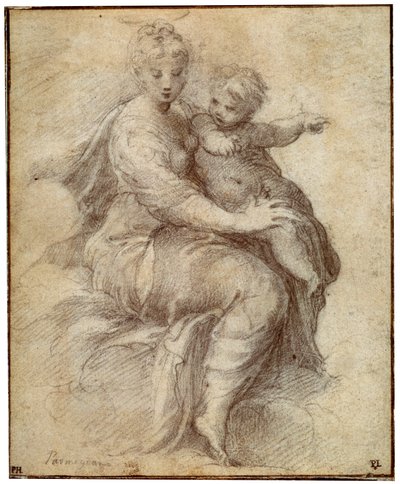 Madonna z Dzieciątkiem na chmurach, ok. 1525 autorstwa Parmigianino
