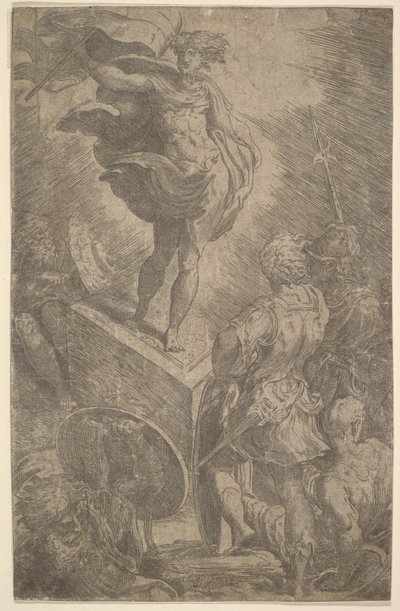 Zmartwychwstanie, początek XVI wieku. autorstwa Parmigianino