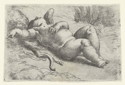 śpiący amorek autorstwa Parmigianino