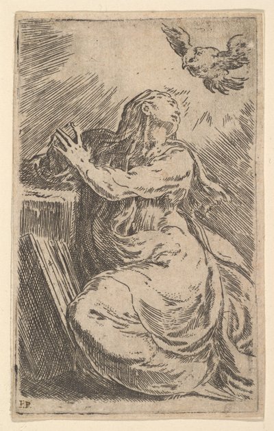 Zwiastowanie, początek XVI wieku. autorstwa Parmigianino