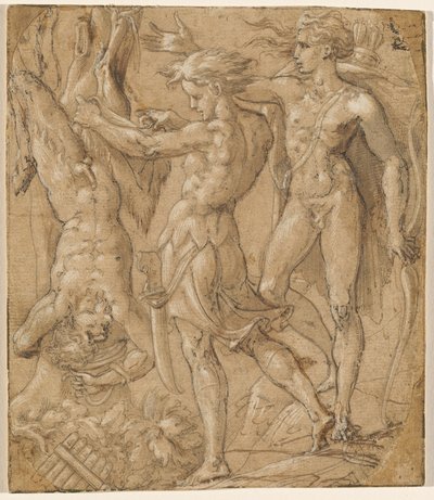 Obdzieranie ze skóry Marsjasza autorstwa Parmigianino