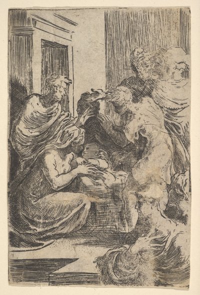 Narodzenia, początek XVI wieku. autorstwa Parmigianino