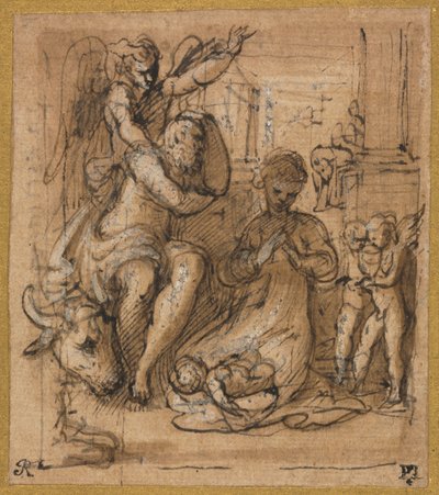 Szopka ze snem Józefa, c. 152730. autorstwa Parmigianino