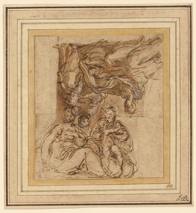 Dwa studia dla Świętej Rodziny autorstwa Parmigianino