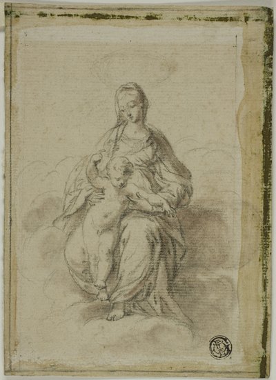 Dziewica z Dzieciątkiem siedząca na chmurach autorstwa Parmigianino
