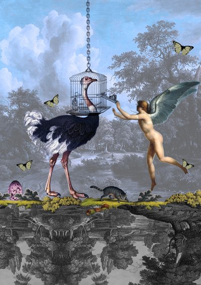 Surrealistyczny sen o strusi aniele autorstwa Pascal Bouchet-Spiegel