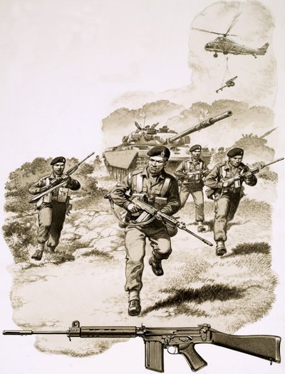 Brytyjska piechota z karabinem SLR autorstwa Pat (1907 95) Nicolle