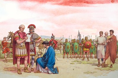 Apel Romano British do generała Aetiusa autorstwa Pat (1907 95) Nicolle