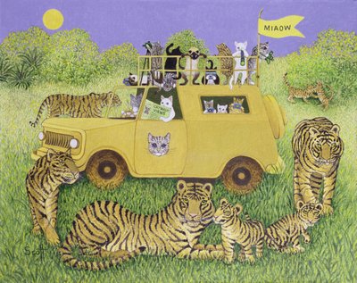 Kocie safari (olej na płótnie) autorstwa Pat Scott