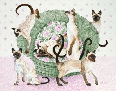 Jesteśmy syjamami, jeśli można (akryl na perkalu) autorstwa Pat Scott