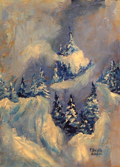 Big Horn Peak, 2009 (akryl na drewnie) autorstwa Patricia Brintle