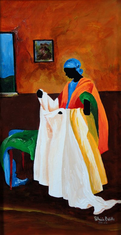 Krawcowa, 2011 (akryl na drewnie) autorstwa Patricia Brintle