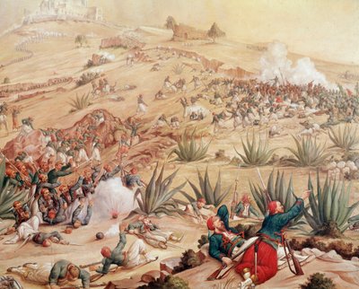 Meksyk Ekspedycja: „” Bitwa pod Puebla w dniu 5.05.1862 r. wokół miasta Puebla de los Angeles, pomiędzy armiami meksykańskimi, dowodzonymi przez Ignacio Zaragoza, a armiami Drugiego Cesarstwa Francuskiego, dowodzonymi przez Charlesa Ferdinanda Latrille