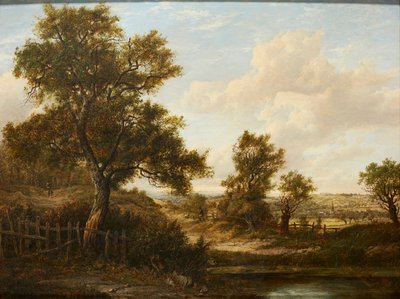 Postacie na leśnej ścieżce (olej na panelu) autorstwa Patrick Nasmyth