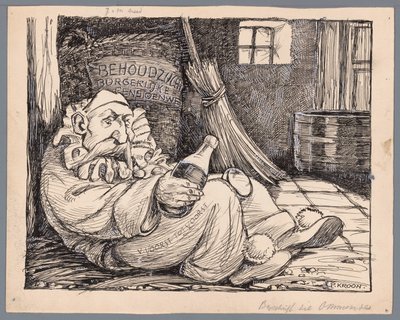 Baron van Voorst tot Voorst jako fan karnawału Karnawał, czyli Zwolnione Prawo Emerytury Cywilnej (tytuł na przedmiocie) autorstwa Patricq Kroon (signed by artist)