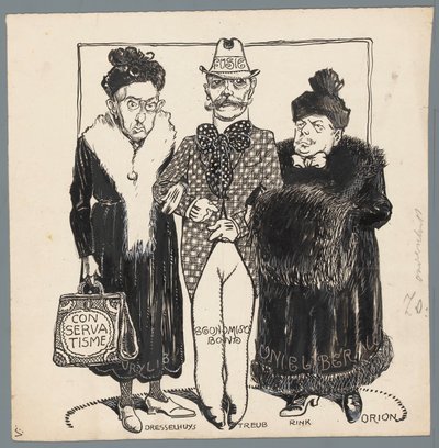 Połączenie partii liberalnych Najmłodsza Fuzja (tytuł na obiekcie) autorstwa Patricq Kroon (signed by artist)