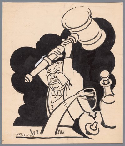 Mężczyzna z młotkiem Przyszła potęga (tytuł na obiekcie) autorstwa Patricq Kroon (signed by artist)
