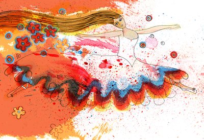 Balerina, 2025 (akryl; cyfrowy) autorstwa Patrizia La Porta