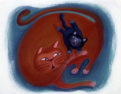 Kot i jego kociak - ilustracja autorstwa Patrizia La Porta autorstwa Patrizia La Porta
