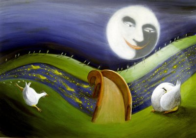 Krajobraz księżyca w pełni: Ilustracja Patrizia la Porta autorstwa Patrizia La Porta