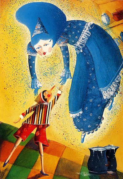 Pinokio, 2021 (akryl na papierze) autorstwa Patrizia La Porta