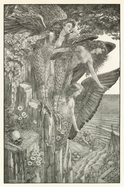 Ilustracja do Odysei Homera (litografia) autorstwa Patten (after) Wilson