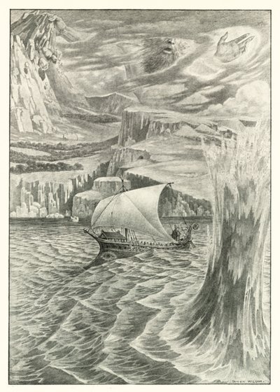 Ilustracja do Odysei Homera (litografia) autorstwa Patten (after) Wilson