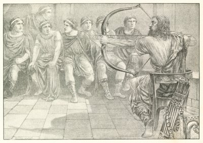 Ilustracja do Odysei Homera (litografia) autorstwa Patten (after) Wilson