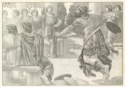 Ilustracja do Odysei Homera (litografia) autorstwa Patten (after) Wilson