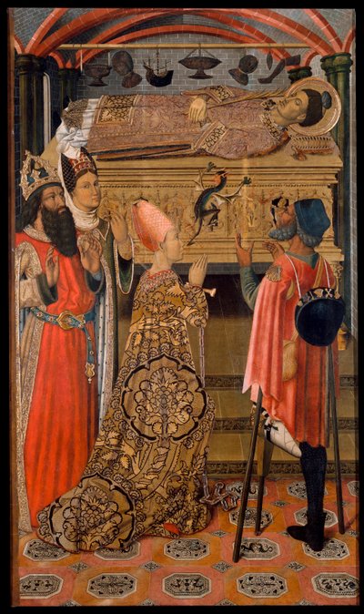 Księżniczka Eudoksja (Eudoxie) (408-460) przed grobem św. Szczepana - Księżniczka Eudoksja przed grobem św. 1495 - Tempera na panelu - 192,3x114 - Museu Nacional d