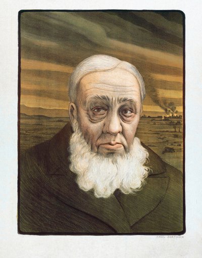 Portret Paula Krugera (1825-1904) (grafika) autorstwa Paul (after) Berthon