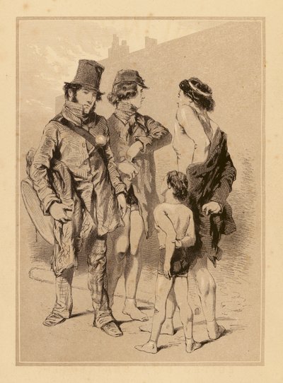 Gavarni w Londynie: Akrobaci (litho) autorstwa Paul (after) Gavarni