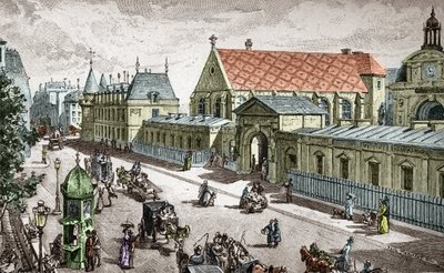 Vue du Conservatoire des Arts et metiers (Cnam) a Paris, rue saint Martin a Paris - (Widok na Konserwatorium Sztuki i Rzemiosła w Paryżu) Grawerowane przez Alexisa Martina autorstwa Paul (after) Merwart