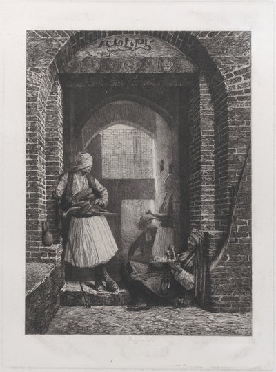 Wartownia Arnautów w Kairze, 1868., 1868. autorstwa Paul Adolphe Rajon