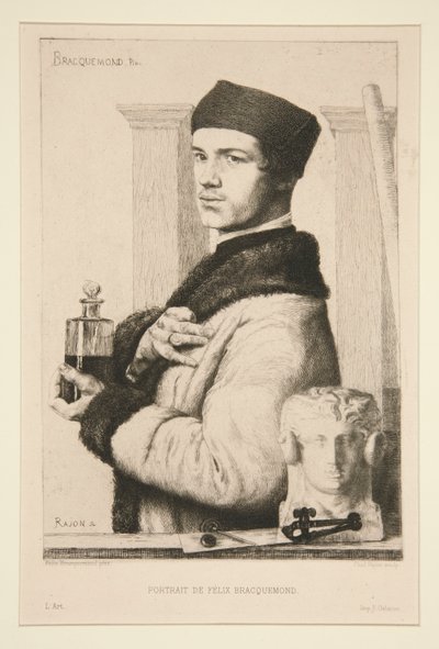 Portret Felixa Bracquemonda autorstwa Paul Adolphe Rajon