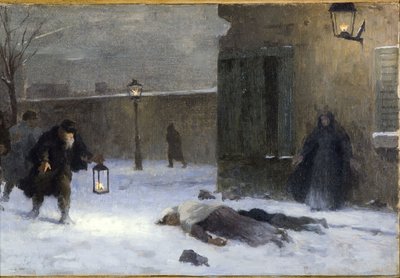 Szkic biura prefekta w Hôtel de Ville: Poszukiwanie rannych podczas oblężenia Paryża w 1870 r. autorstwa Paul Albert Baudouin