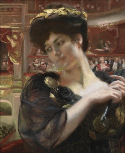 Komedia Francuska. Portret aktorki Gabrielle Réjane 1856-1920 autorstwa Paul Albert Besnard
