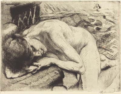 Model śpi na podłodze Modelka śpi na podłodze, 1885. autorstwa Paul Albert Besnard