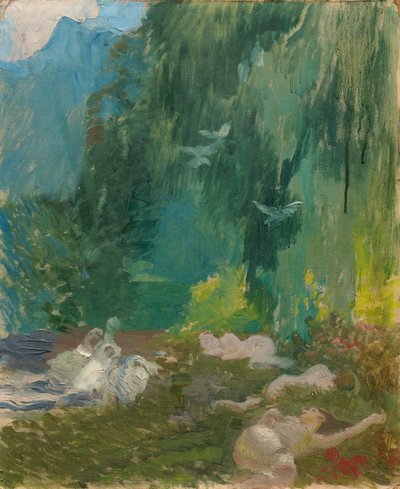 Siesta, ok. 1890-1920 (olej na płycie) autorstwa Paul Albert Besnard