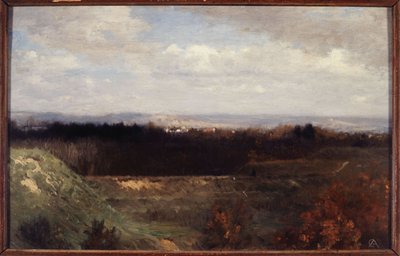 Widok na Bois de Boulogne z Boulevard Suchet, ok. 1860 (olej na płótnie) autorstwa Paul Alfred de Curzon