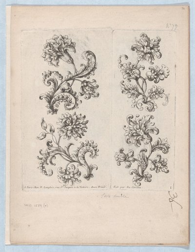 Seria Małych Motywów Kwiatowych, Talerz 1, ca. 1670-85., ok. 1670-85. 1670-85. autorstwa Paul Androuet Du Cerceau