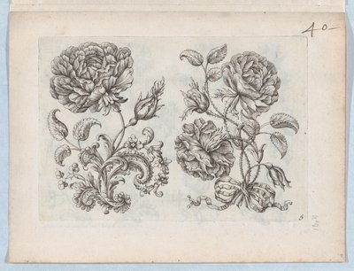 Seria Małych Motywów Kwiatowych, Talerz 5, ca. 1670-85., ok. 1670-85. 1670-85. autorstwa Paul Androuet Du Cerceau