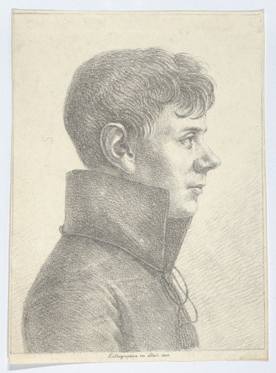 Portret młodego mężczyzny z profilu, 1808., 1808. autorstwa Paul Anton Skerl