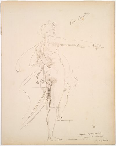 Studium Apolla dla Marsyas recto, Face in Profile verso, koniec lat 60. XIX wieku. autorstwa Paul Baudry