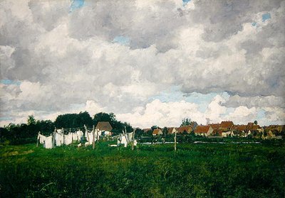 Meklemburgia, Pejzaż z Miasteczkiem Schwann nad Warnow autorstwa Paul Baum