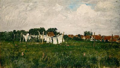 Meklemburgia, Krajobraz z miasteczkiem Schwanna nad Warrowem autorstwa Paul Baum